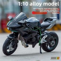 HDX Moto miniature en alliage à l'échelle 1:10 avec fonction de recul, son et lumière, modèle moulé sous pression, jouet certifié EN71