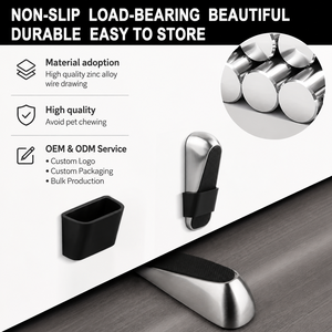 Heavy Duty Zinc Alloy <b>Door</b> <b>Wedge</b> Non Slip Rubber <b>Door</b> <b>Stopper</b> for Hotel Office Home Commercial <b>Doors</b> - Product Image 5