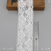 Bordure en dentelle élastique de 9 cm de large, couleur nude, pour la décoration de vêtements, accessoires de vêtements pour enfants, stock d'usine