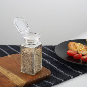 Couvercle secoué en plastique bon marché Certifié LFGB Logo personnalisé 100ml <span class=keywords><strong>Poche</strong></span> carrée vide Salière et poivrière avec bouteille en verre - Product Image 5