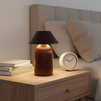Lampe de table en bois en gros avec source de lumière LED, intensité réglable, blanc chaud (2700K) pour une utilisation en chambre à coucher et pour rehausser l'ambiance