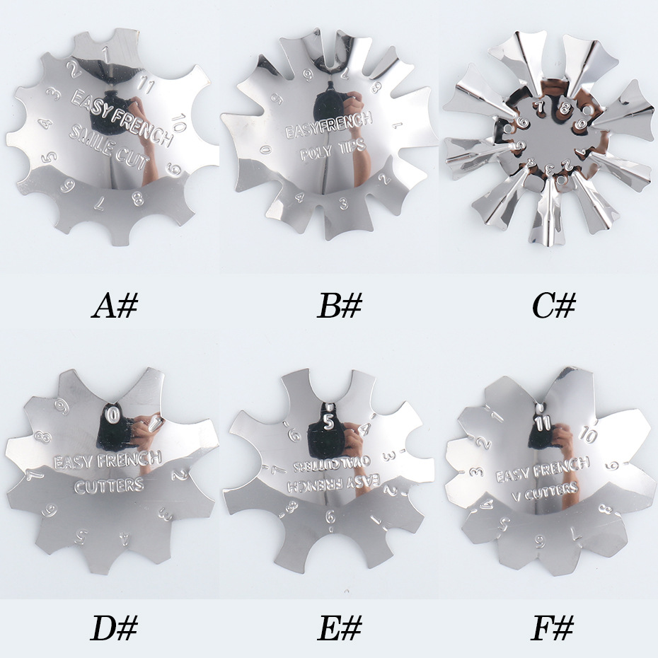 Акция, металлический триммер для ногтей для французских линий, многоразмерная форма для ногтей, направляющая для ногтей, аксессуары для маникюра и стайлинга