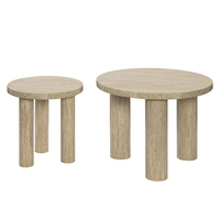 Table basse ronde à 3 pieds avec finition couleur ardoise, table d'appoint moderne de forme irrégulière pour salon et appartement