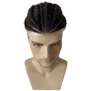 Maíz rollo trenza <span class=keywords><strong>estilos</strong></span> de cabello indio <span class=keywords><strong>para</strong></span> hombre prótesis capilar 1b10 gris cornrows trenzado tupé completo de PU <span class=keywords><strong>para</strong></span> <span class=keywords><strong>hombres</strong></span> 150 densidad - Product Image 6