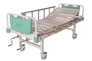 Lit d'hôpital d'équipement médical Lit manuel de chambre de patient avec 1 lit d'hôpital d'acier inoxydable bon marché de manivelles - Product Image 6
