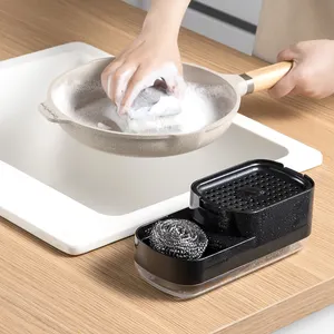 Hot Dish Foam Seifensp ender für die Küche Innovativer Hands eifen spender und Schwamm halter Seifen pumpensp ender mit Schwamm