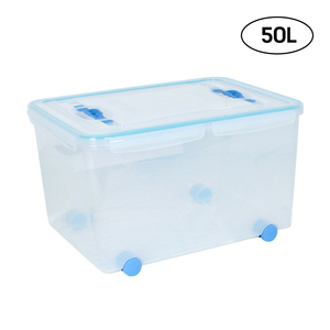 Huge Capacity Clear Plastic Baby <b>Clothes</b> <b>Storage</b> Box 50L Airtight Sealed Leak Proof Stackable Organizer for Kids Nursery Closet - Product Image 2
