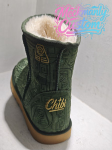 Bottes de neige à cheville brodées vertes personnalisées Meckmanly avec doublure en fourrure, chaudes pour l'hiver, unisexes, semelle extérieure en caoutchouc - Product Image 5