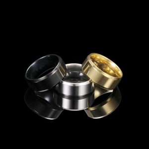 Anillo Brillante de Acero Inoxidable para Hombre y Mujer, Simple, de 4 mm, 6 mm, 8 mm, con Bisel Doble - Product Image 4