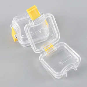 Scatola di plastica portatile a membrana con cerniera gialla PS pellicola traslucida corona per protesi dentaria - Product Image 3