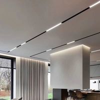 Spot LED magnétique sur rail coulissant encastré pour salon, fixation en surface dissimulée, CRI élevé Ra90+, dimmable
