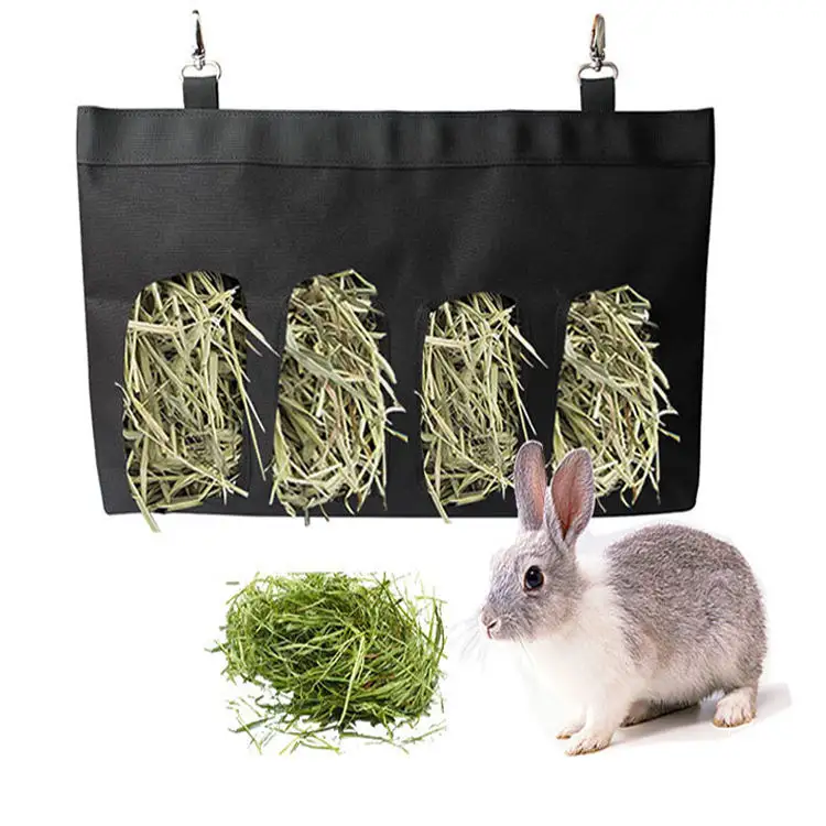 2023 oxford cloth 4 fori rabbit hay straw feeder bag feed hay storage bags per conigli horse