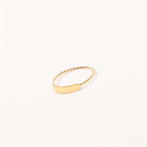 Anillos de Moda, Joyería Chapada en Oro, Anillos Cuadrados Lisos y Trenzados para Mujer - Product Image 5