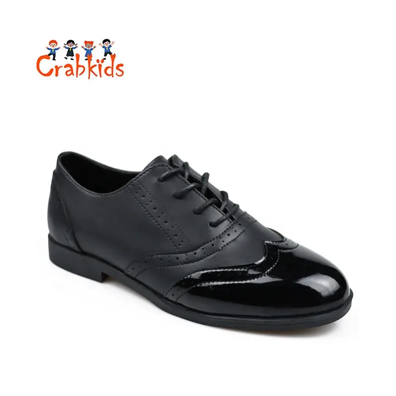 Crabkids Wholesale Fashion Formal Leather Woman with heels Business style Plus-size girls' shoes