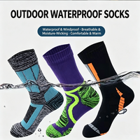 Chaussettes imperméables pour hommes et femmes, respirantes, évacuant l'humidité, mi-mollet, pour randonnée en plein air, coupe-vent, chaussettes de sport chaudes