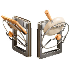 Support mural pour couvercles de casseroles, design minimaliste, pour planches à découper et rangement de poêles, avec fonction de suspension, forme rectangulaire - Product Image 1