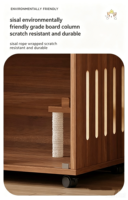 Dongma Pet House Cage pour chat en bois massif, respirante, à glissière horizontale, forme carrée, pour usage domestique intérieur, multi-niveaux, petite