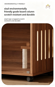 Cage pour chat Dongma en bois massif, respirante, à glissière horizontale, forme carrée, pour usage domestique, multi-niveaux, petite - Product Image 5