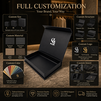 Boîte de Présentation Magnétique Pliable de Luxe Personnalisée, Grande, Noire Classique, en Carton Rigide Épais de 2 mm pour Cadeaux