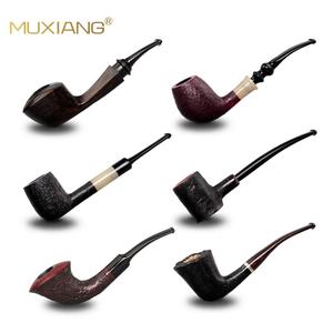 MUXIANG Handmade Briarwood Smoking Pipes Bent Type With Vulcanized Rubber Mouthpiece Tobacco Pipe - Product Image 2