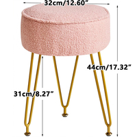 Maquillage vanité tabouret Table d'appoint coiffeuse siège Pouf canapé rose Teddy velours repose-pieds tabouret pouf pour salon