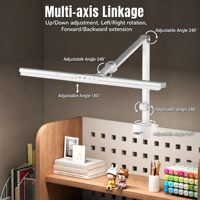 Lampe de bureau LED contemporaine 95 CRI pliable en métal avec variateur tactile/infrarouge, couleur réglable, alimentation CA, écologique, protection des yeux pour chambre à coucher