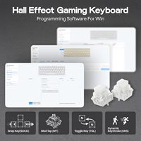 Clavier de jeu AULA MINI60 HE sans fil tri-mode 8 kHz avec touches PBT durables, plaque en aluminium et capteurs à effet Hall, à actionnement réglable