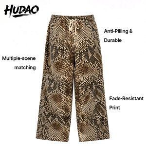 Pantalon de survêtement en molleton 100% coton personnalisé Hudao, impression DTG, motif python, pour hommes - Product Image 2