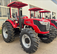 Tracteur agricole 4x4 de 100 CV avec motoculteur, charrue, moteur, boîte de vitesses et pompe pour l'agriculture du blé, du riz et du maïs, cabine diesel robuste