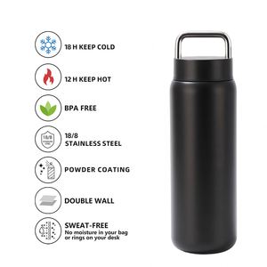 Custom Camping 600ml Insulated Vacuum <b>Flask</b> 20oz Tumbler Double Wall Stainless Steel Sports Water Bottle With Lid - Product Image 4
