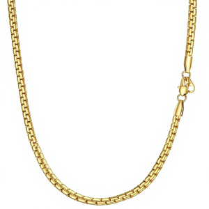 สร้อยคอสแตนเลสสตีลสำหรับผู้หญิง PROSTEEL ขนาด 2/4/6 มม. ชุบทอง ดีไซน์โซ่ไม้ไผ่ สไตล์สปอร์ต ผลิตในจีน ความยาว - Product Image 1