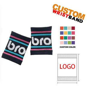 Custom Logo Gym Wristband Custom Design Fitness Wrist Band Sports Fitness Sweatband