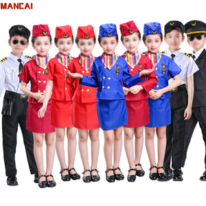 زي مهنة هالوين طيار جوي لعب الأدوار زي زي للأطفال زي لعب الأدوار موحدة مضيفة طيران للأولاد والبنات - Product Image 1