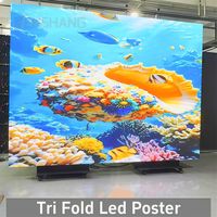 Layar LED Lipat Tiga Sisi, Panel LED Lipat Dua Sisi P2 P5 P4.81 untuk Pameran Toko Grosir