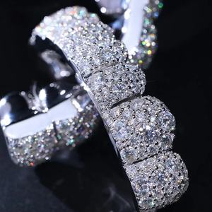 Grillz sur Mesure 8 sur 8 en Moissanite VVS et Argent Sterling 925 avec Mosaïque de Diamants, Joaillerie Fine pour Dents - Product Image 5