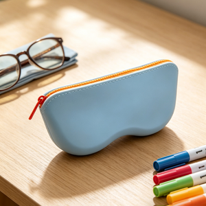 Silicone <b>Sunglasses</b> Case Custom Logo Durable Reusable Eco-Friendly Zipper Water Resistant Outdoor Travel - Product Image 1