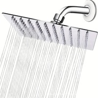 Ensemble de douche à effet pluie en acier inoxydable finition chromée, surpressionnant, fixation murale, garantie 3 ans, accessoires de robinetterie de salle de bain