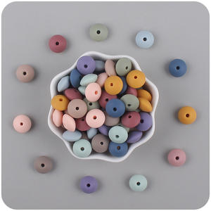 <strong>Wholesale</strong> 12mm Perle DIY Food Grade Neutral <strong>Silicone</strong> PVC <strong>Beads</strong> Baby Teething Necklace Opal Lentil Spacer <strong>Beads</strong> for Pen Bulk - Product Image 5