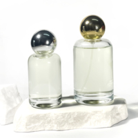 Bouteilles en verre cylindriques de luxe avec couvercles, flacon d'huile d'olive 50 ml, flacon de parfum vide avec pompe pulvérisatrice 50 ml