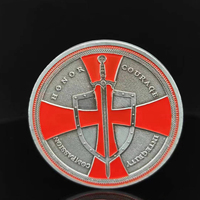 Pièce de défi de la Croix-Rouge des Templiers personnalisée Pièces commémoratives en argent antique
