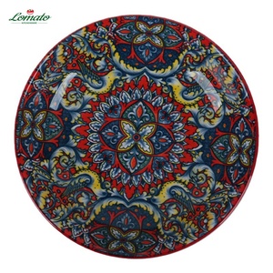 Bán Buôn Mộc Mạc Sâu Màu Đỏ Underglaze Màu Mô Hình Cây Bohemian Loạt Bộ Đồ Ăn Nướng Khay Gốm Các Món Ăn - Product Image 5