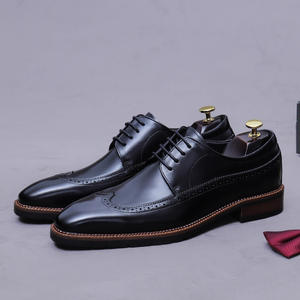 Top diseñador de lujo nueva moda Brogue Oxford zapatos primera capa de cuero de vaca zapatos de cuero de los hombres - Product Image 1