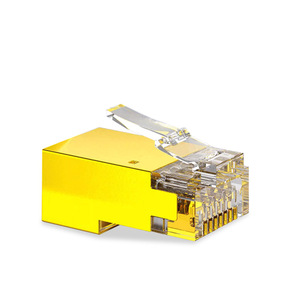 Conector Ethernet Rj45 blindado y chapado en oro 8P8C para cable de red Cat6 con contacto de bronce fosforado - Product Image 4