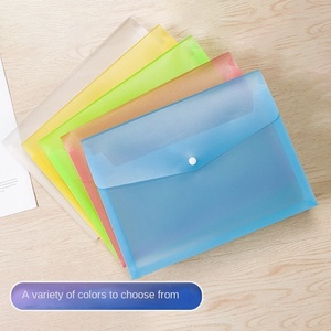 A4 Thickened Snap-Closure 3D Document <strong>Folder</strong> PP Transparent Button Bag Office Storage Waterproof Document File Wholesale - Product Image 3