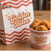 Boîte à poulet et porte-frites à carreaux rouges avec impression de logo de dessin animé, contenants alimentaires en papier jetables pour les restaurants de restauration rapide