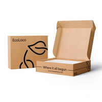 Nature Kraft Tuck Top postal Logo personnalisé imprimé insérer diviser carton Carton Photo expédition ondulé boîte postale