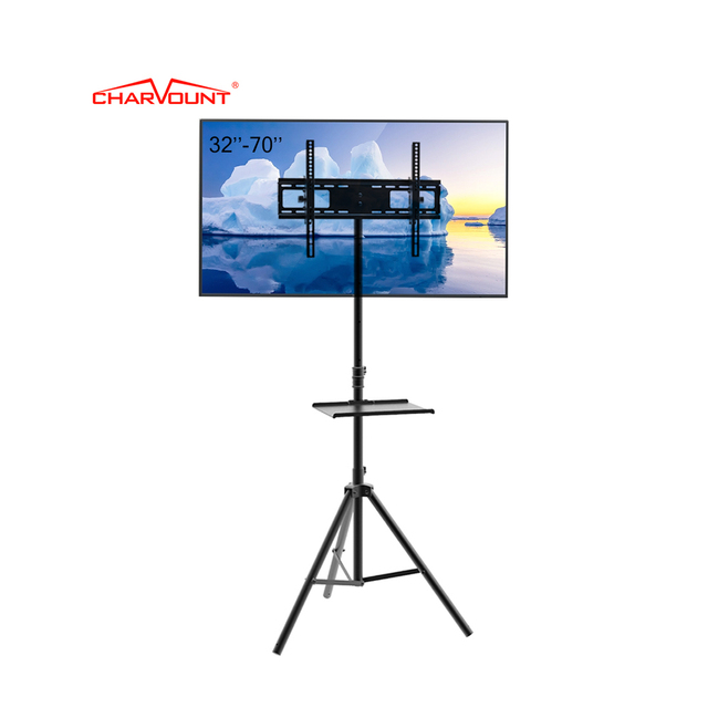 For Floor Universal Modern TV Stand 70 Inch Max VESA 600X400mm Tripod Design Cold Rolled Steel 40kg Load Capacity