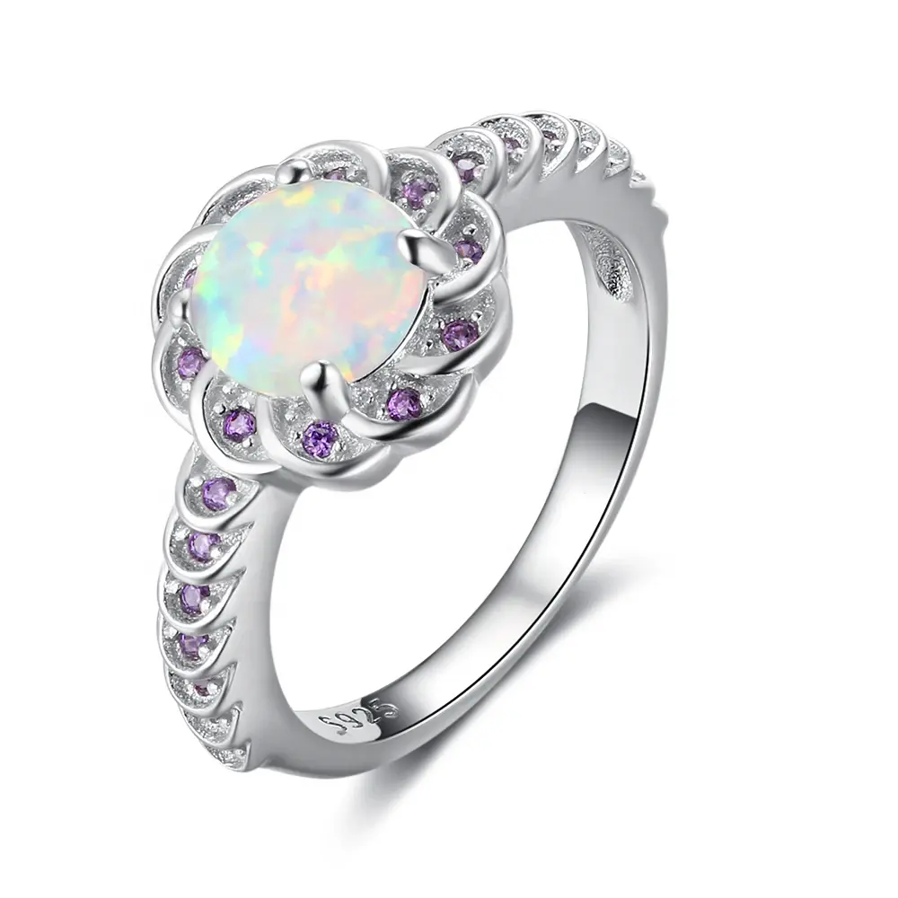 Sterling Silver 925 Jewelry Opal Ring Popular Opal Ring In Europe Fine Jewelry Opal Silver Rings For Women