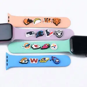 Silicone Watch Strap Band Ornament Accessories Decorative Studs Watch Parts For I Watch Band Charms Accessories