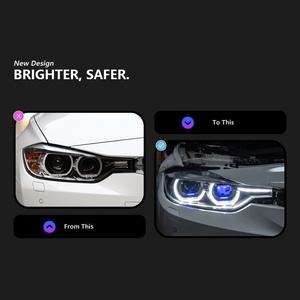 Conjunto de Faros Delanteros para Serie 3 F30, Modelo <span class=keywords><strong>320i</strong></span> 325i, Luces Diurnas LED de Doble Lente y Doble Color, 6000K, 6000 Lúmenes - Product Image 2